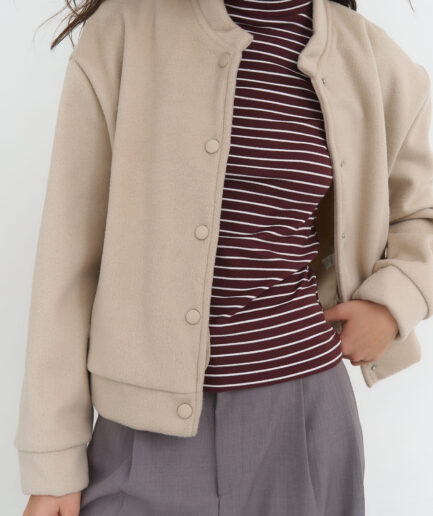 CAMPERA BOMBER PAÑO BROCHES