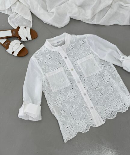 CAMISA BRODERIE CON BOLSILLO (IMPORTADO)