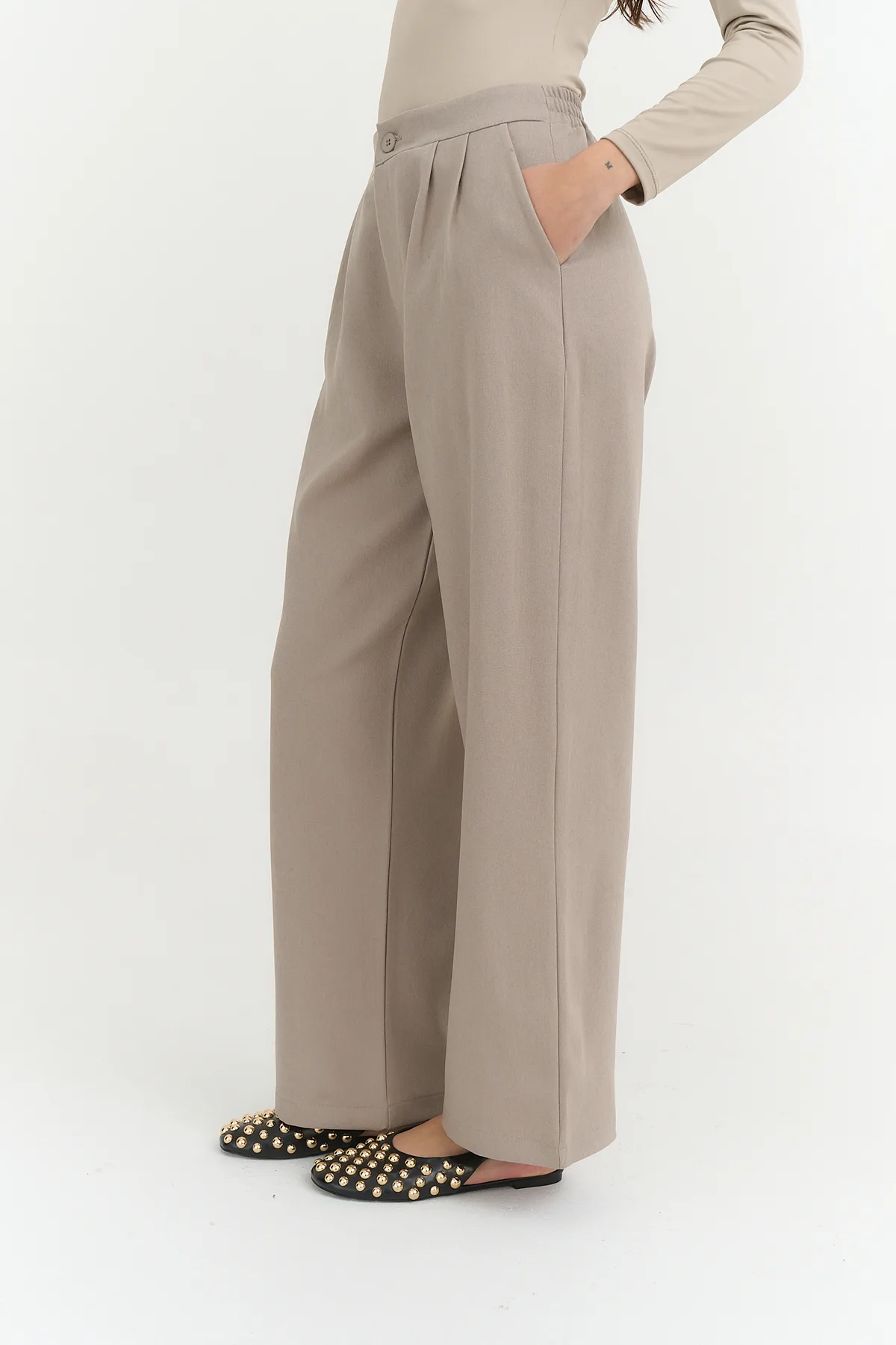 PANTALON SASTRERO SUEDE CON ELÁSTICO - Imagen 3