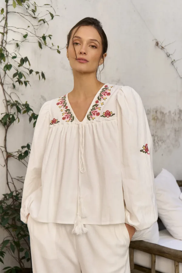 BLUSA BORDADO FLORES (IMPORTADO)