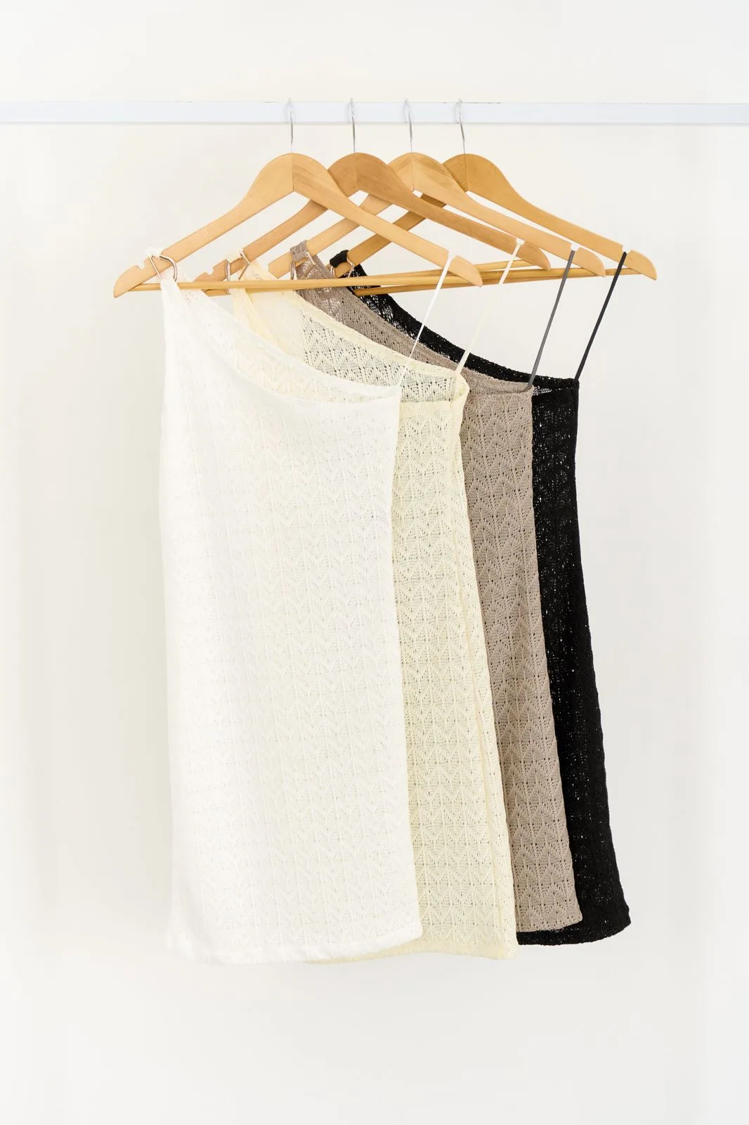VESTIDO UN HOMBRO CROCHET CON HEBILLA