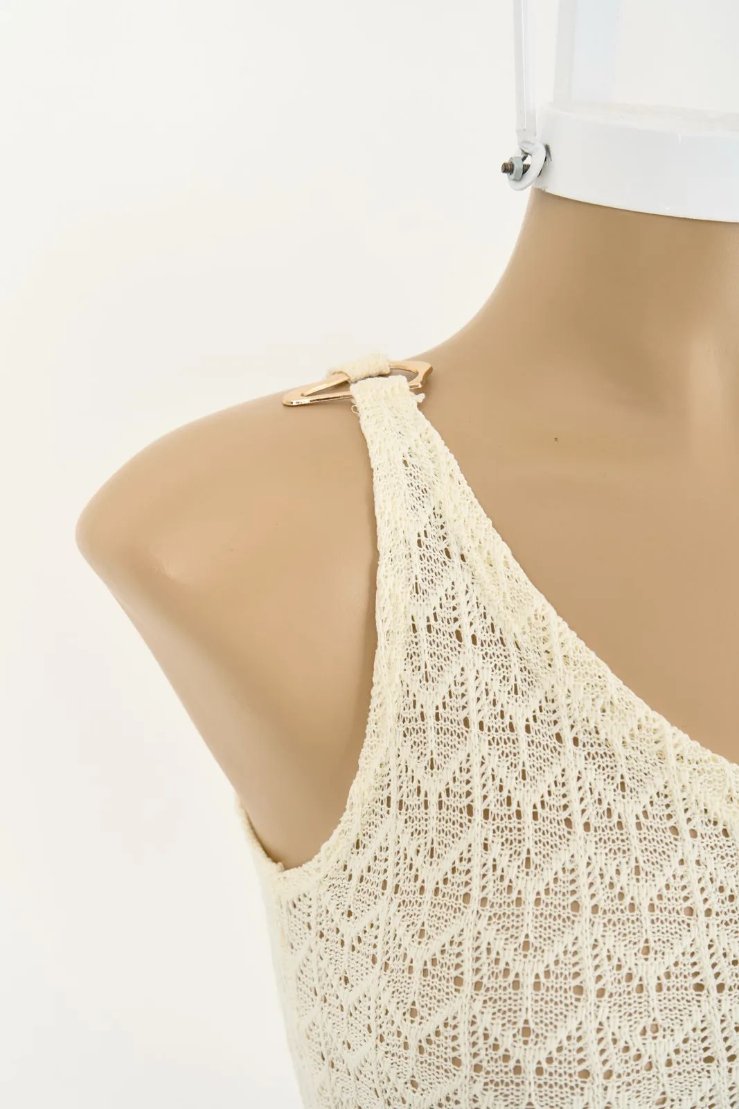 VESTIDO UN HOMBRO CROCHET CON HEBILLA - Imagen 5
