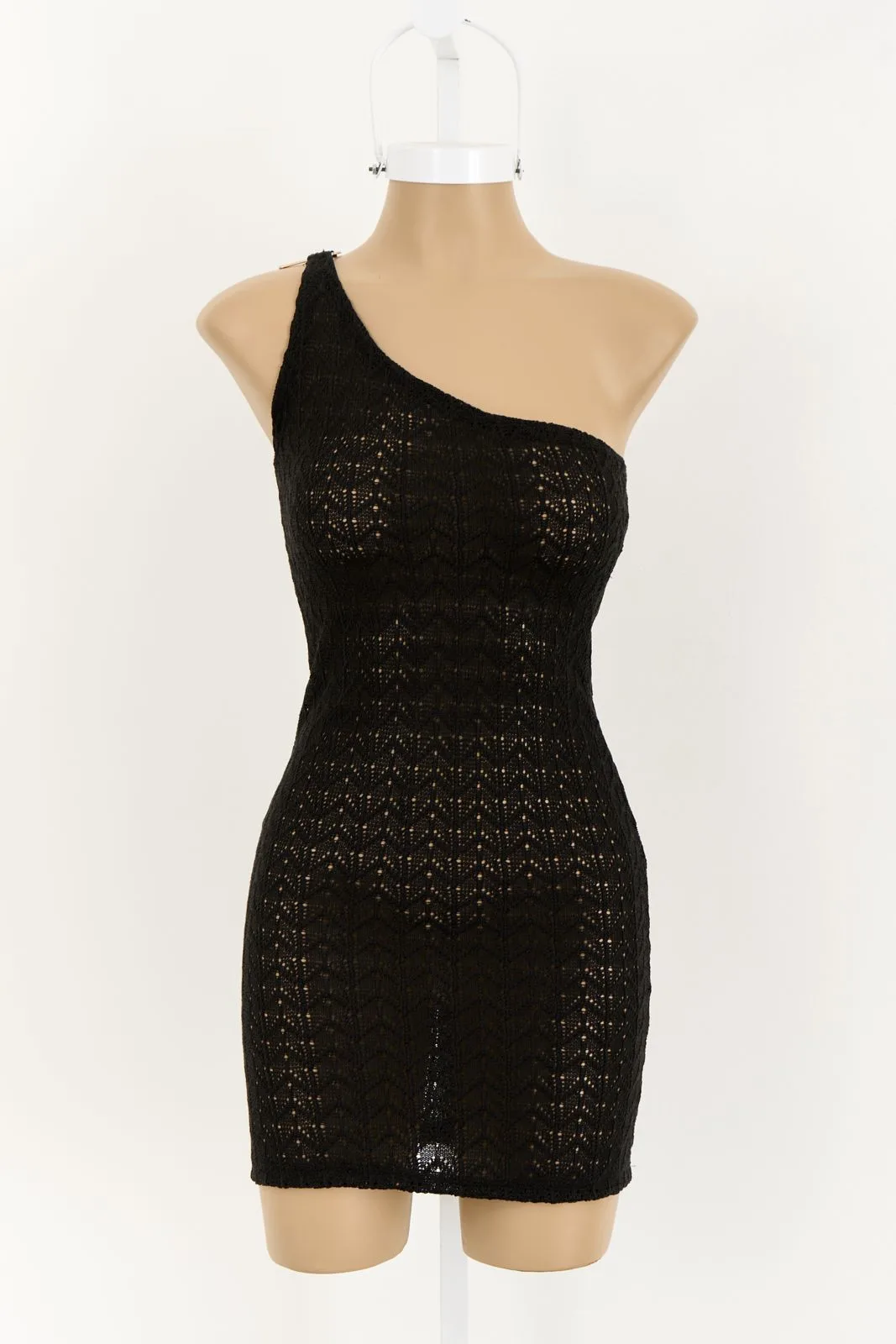 VESTIDO UN HOMBRO CROCHET CON HEBILLA - Imagen 7