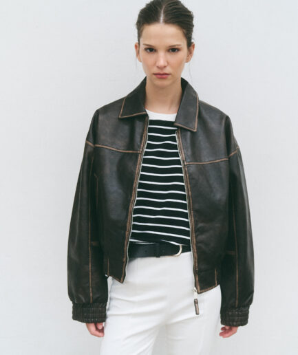 CAMPERA OVER CUERINA GASTADO