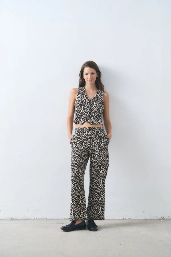PANTALON WIDE LEG ANIMAL PRINT