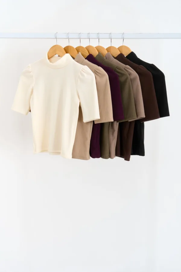 MEDIA POLERA MORLEY BRUSHED CON FRUNCE