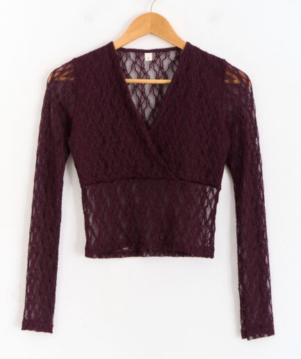 MANGA LARGA ENCAJE CRUZADO