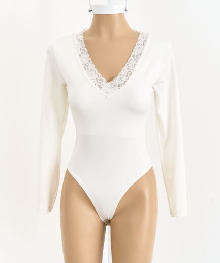 BODY MICROFIBRA ESCOTE V PUNTILLA