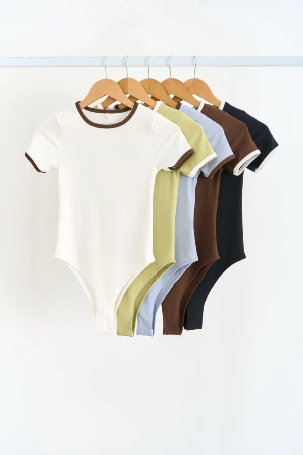 BODY MANGA CORTA RIB COMBI